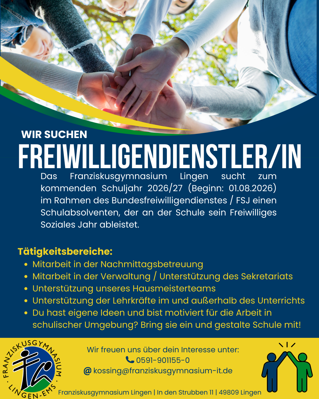 Wir suchen Freiwilligendienstler/in!