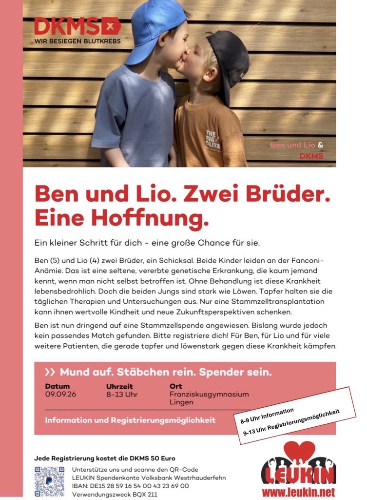 DKMS-Registrierungsaktion am Franziskusgymnasium